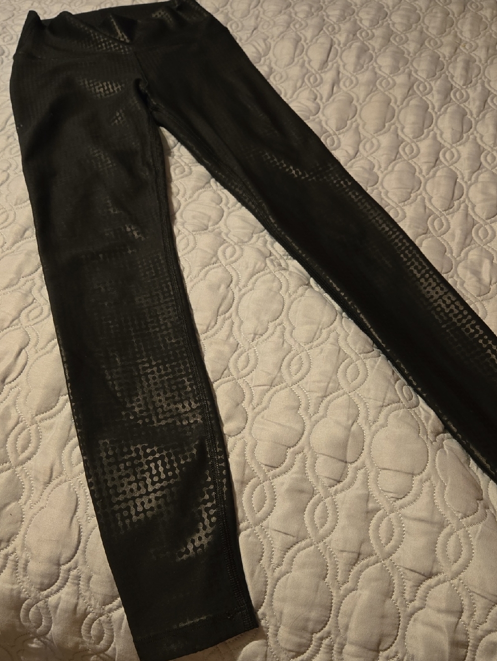 Peloton Black Shiny Textured Leggings